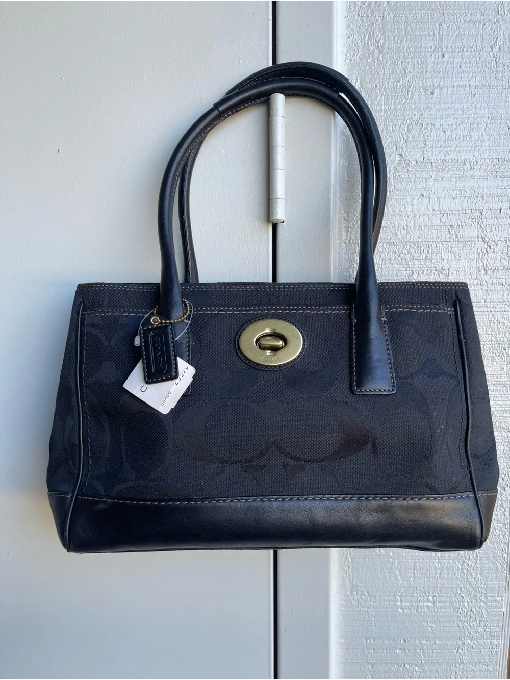 COACH Hampton Madeline Signature Jacquard & Leather Satchel